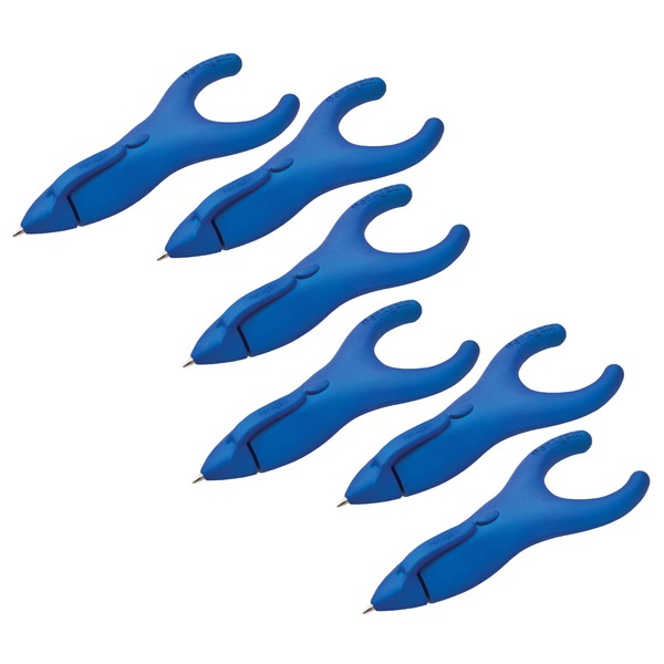 Penagain Ergo-Sof Retractable Ballpoint Pen, Blue, Black Ink, PK6 BAUM00021